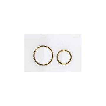 Clapeta de actionare Geberit Sigma21 alb cu inel auriu