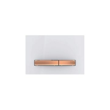 Clapeta de actionare Geberit Sigma50 alb/butoane rose gold