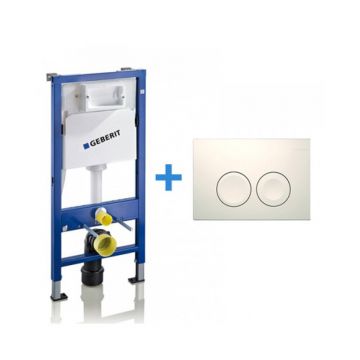 Set rezervor wc cu cadru incastrat cu set fixare si clapeta alba Geberit Duofix Delta Set rezervor wc cu cadru incastrat cu set fixare si clapeta alba Geberit Duofix Delta