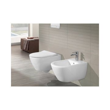 Set vas wc cu bideu suspendat Villeroy&Boch Subway 2.0 si capac slim soft close