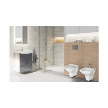 Set vas wc cu capac softclose si bideu suspendat Cersanit Carina New Clean On