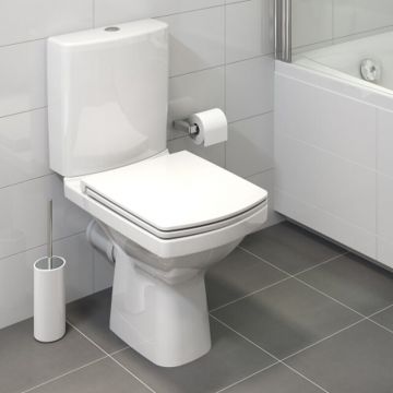 Set vas WC pe pardoseala Cersanit Easy New Clean On cu rezervor si capac inchidere lenta
