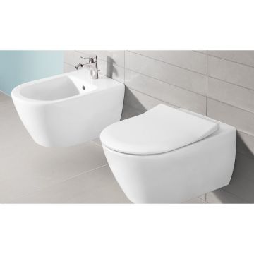 Set vas wc suspendat cu bideu suspendat si capac slim soft close Villeroy&Boch Subway Set vas wc suspendat cu bideu suspendat si capac slim soft close Villeroy&Boch Subway