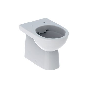 Vas wc pe pardoseala Geberit Selnova Rimfree Back-to-Wall fara capac alb