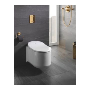 PROMO Pachet complet Vas Wc Grohe Sensia Arena, retrofit, rezervor cu clapeta alba si set fixare la reducere