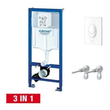 Set PROMO Grohe Rapid SL 3 in 1 cu clapeta Skate Air alba si set fixare