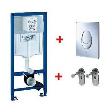 Set PROMO instalare Grohe Rapid SL cu rezervor, cadru, set fixare si clapeta Skate-Air crom