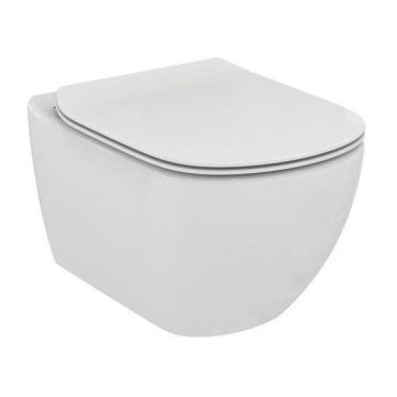 Set PROMO Vas WC suspendat Ideal Standard Tesi Aquablade si capac inchidere lenta Slim la reducere