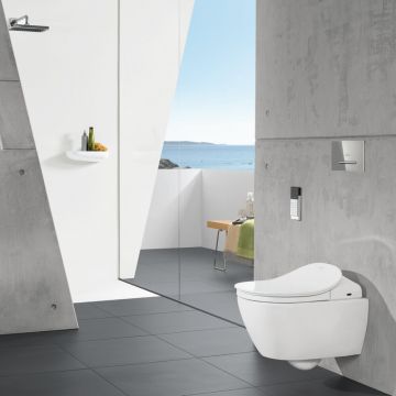 Set ViClean Villeroy&Boch wc suspendat Direct Flush Subway 2.0 cu capac functie de bideu si rezervor incastrat plus clapeta si racord apa