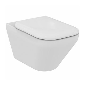 Vas WC suspendat cu capac soft-close Ideal Standard Tonic II Aquablade,36x56 cm