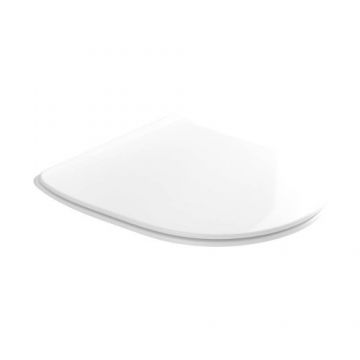 Capac WC Kerasan Flo cu inchidere soft-close, slim, alb - Culoare Alb pal