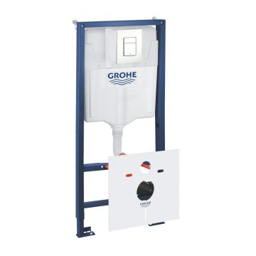 Set rezervor incastrat Grohe Rapid SL 5-in-1  cu cadru pentru vas wc  Fresh Kit si clapeta Arena Cosmopolitan alb
