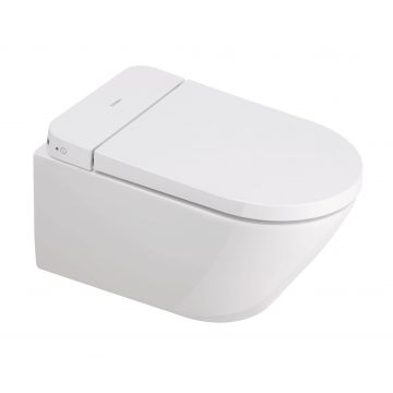 Set vas WC suspendat Duravit D-Neo Compact si capac slim SensoWash cu functie de bideu