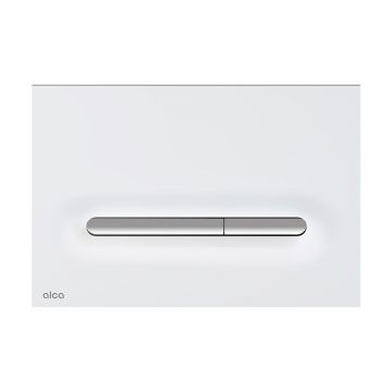 Clapetă de acționare, Alcadrain, Linka, cu două volume, alb mat/crom lucios