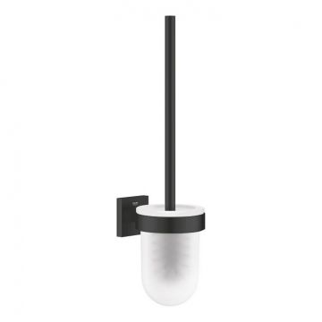 Perie wc cu suport de pererte Grohe Start Cube  Matte Black