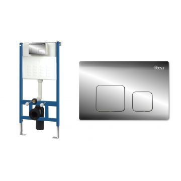 Set cadru pentru WC suspendat şi clapetă acționare tip F crom