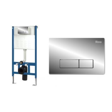 Set cadru pentru WC suspendat şi clapetă acționare tip H crom