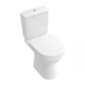 Set vas WC stativ Villeroy & Boch, O.Novo, direct flush, Rezervor, Capac WC soft close, alb alpin