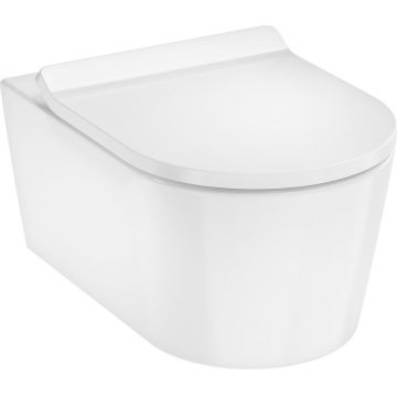 Set vas wc suspendat Hansgrohe EluPura S  AquaHelix Flush  HygieneEffect si capac slim cu inchidere lenta  alb