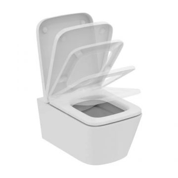 Set vas wc suspendat Ideal Standard Blend Cube rimless cu capac soft-close - Culoare Alb pal Set vas wc suspendat Ideal Standard Blend Cube rimless cu capac soft-close - Culoare Alb pal