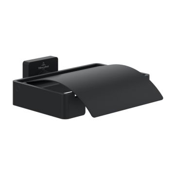 Suport hartie igienica cu aparatoare Villeroy & Boch Elements Striking negru mat