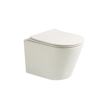 Vas WC Evora, montaj suspendat, din ceramica sanitara, rimless, quick release si soft close, alb lucios, Elysium Vas WC Evora, montaj suspendat, din ceramica sanitara, rimless, quick release si soft close, alb lucios, Elysium