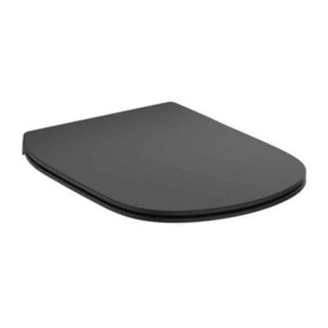 Capac WC Ideal Standard, pentru WC Tesi RimLS+, soft close, quick release, negru mat
