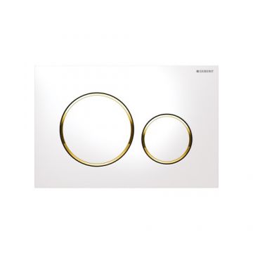 Clapeta actionare rezervor Geberit Sigma 20, alb-auriu