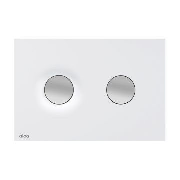 Clapetă de acționare, Alcadrain, Dot.Dot., cu două volume, alb mat/crom mat