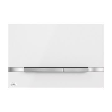 Clapeta de actionare, Alcadrain, Stripe, cu doua volume, alb lucios