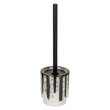 Perie de WC alb-negru din ceramică Subiza – Wenko