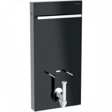 Rezervor Geberit Monolith pentru bideu suspendat 101cm cu suport pentru prosop si panou frontal din sticla - Culoare Monolith sticla neagra