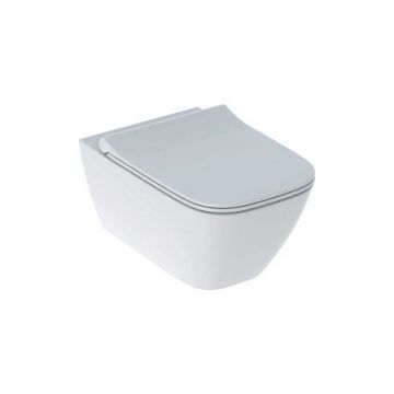 Set vas Wc Geberit Smyle Square Rimfree suspendat cu capac soft-close slim sandwich - Montaj suspendat