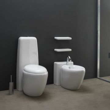Set vas Wc GSG Monoblock cu rezervor Geberit si capac soft-close, alb - Montaj pe pardoseala