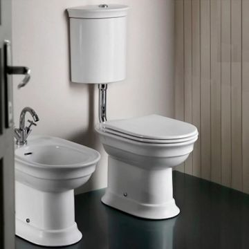 Set vas Wc Hatria Dolcevita stativ cu capac soft-close si rezervor - Montaj stativ