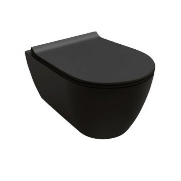 Set vas Wc Hatria Fusion Rimless suspendat cu capac soft-close - Montaj suspendat