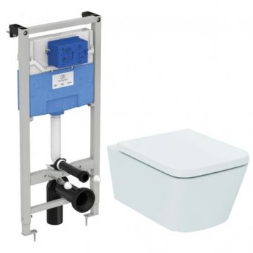 Set vas Wc Ideal Standard Blend Cube + capac soft-close + cadru Prosys 120 - Montaj suspendat