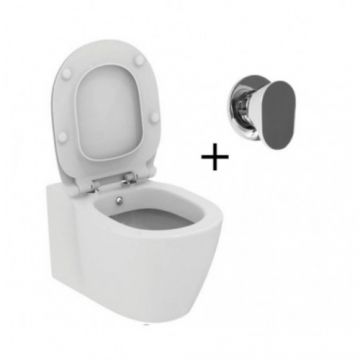 Set vas Wc Ideal Standard Connect suspendat cu functie de bideu + baterie bideu Daniel Omega - Montaj suspendat