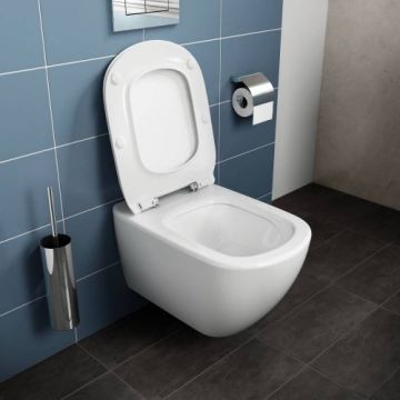 Set vas wc Ideal Standard Tesi Aquablade cu capac cu inchidere lenta, alb - Culoare Alb pal