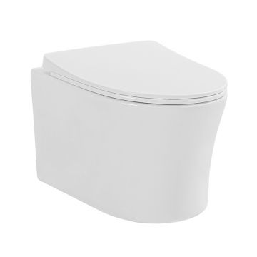 Set vas WC suspendat, Fluminia, Isolda, rimless, alb