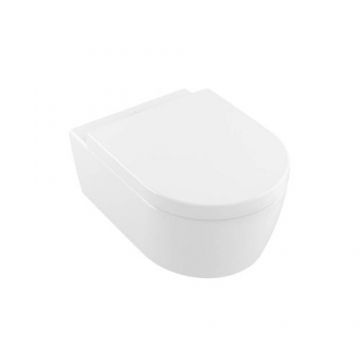 Set vas WC Villeroy & Boch Avento, suspendat, alb cu direct flush, cu capac soft-close - Culoare alb alpin