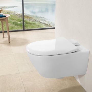 Set vas Wc Villeroy & Boch Subway 2.0 ViFresh cu DirectFlush suspendat cu capac soft-close slim - Montaj suspendat