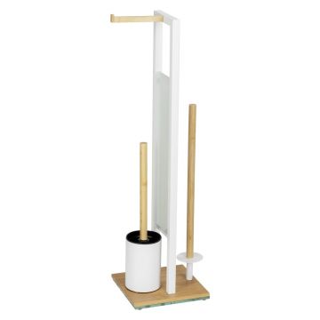 Suport pentru hârtie igienică alb/în culoare naturală din oțel Rivalta – Wenko