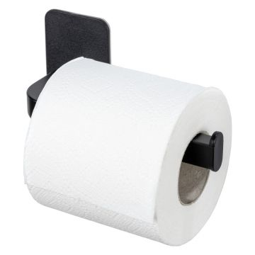 Suport pentru hârtie igienică negru autoadeziv din plastic Parma – Allstar