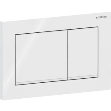 Clapeta actionare dubla rezervor wc alb lucios cu banda de design de culoare alb mat Geberit Omega20