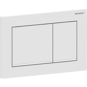 Clapeta actionare dubla rezervor wc alb mat cu banda de design de culoare alb lucios, Geberit Omega20