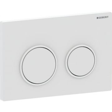 Clapeta actionare dubla rezervor wc, alb mat cu inel de design alb lucios, Geberit Omega20