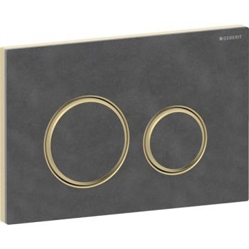 Clapeta actionare dubla rezervor wc, ardezie Mustang cu inel de design alama, Geberit Sigma50