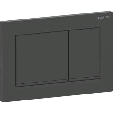 Clapeta actionare dubla rezervor wc negru mat cu banda de design de culoare negru lucios Geberit Omega20
