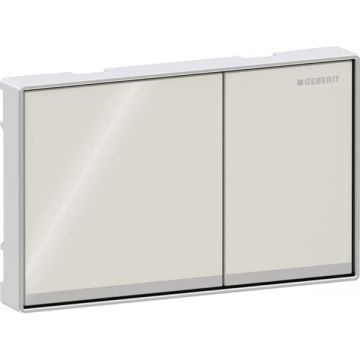 Clapeta actionare rezervor wc, gri nisip   sticla lucioasa cu banda de design sticla acoperita cu oglinda, Geberit Omega60